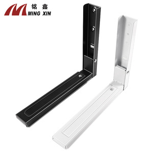 Support mural pliable réglable en forme de L pour four à micro-ondes Ming Xin, pour appareils de cuisine, blanc et noir - Product Image 1