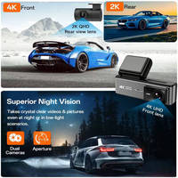 Caméra de tableau de bord avec écran de 3,59 pouces, moniteur de stationnement, caméras de véhicule, WiFi, GPS, double objectif, DVR de voiture, ADAS, caméra de tableau de bord 4K, caméra de voiture