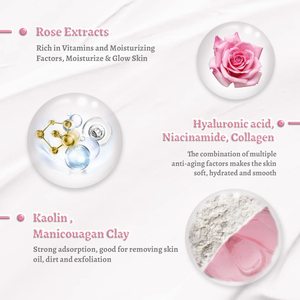 Rose Gesichts maske Clay Gesichts maske für Akne Gesichts reinigungs maske Feuchtigkeit spendende Hyaluron säure zur Befeuchtung - Product Image 4