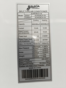 Aires Acondicionados Split de Pared con Ahorro de Energía, Sin Inversor, Frío/Calor, 220v R410a T3 36000BTU, Unidad de Aire Acondicionado Ecológica con Freón - Product Image 4