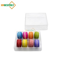 Vente en gros Boîte transparente d'emballage blister macaron 8 trous conteneur blister en plastique transparent macaron