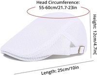 Gorra Plana Ajustable de Malla Transpirable para Hombre - Sombrero para Deportes al Aire Libre, Playa y Pesca