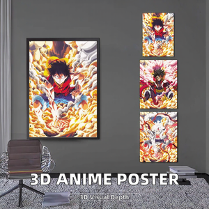 3Dレンチキュラーアニメポスター 魅惑的な動き効果 耐久性のあるプラスチック工芸品 - Product Image 2