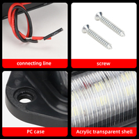 Feux latéraux de camion à LED 6LED 12v/24v, 6000K, feux de plaque d'immatriculation pour voiture, remorque, SUV, camion, nouveau feu de plaque d'immatriculation, feu arrière