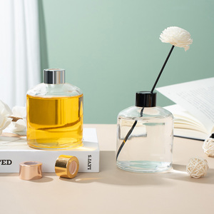 Difusor de Aroma para el Hogar, Botella Redonda de Vidrio Vací<span class=keywords><strong>a</strong></span> de 300 ml para Aceites Esenciales, con Tapa de Madera y Varillas - Product Image 5