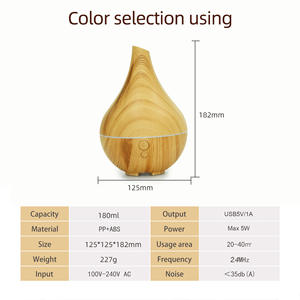 Diffuseur d'arômes à grain de bois JCSY-308, humidificateur de bureau ultrasonique de 180ml avec lumières colorées pour la maison et le bureau - Product Image 5