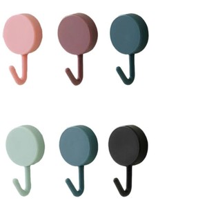Gancho Adhesivo de Pared, Redondo, de Plástico, Fuerte Sujeción 1-3kg, Diseño Moderno y Simple para Almacenamiento de Ropa, Uso Doméstico - Product Image 2