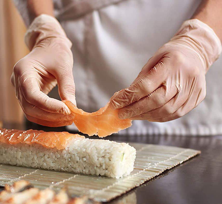 Услуги по уходу за продуктами питания термопластичный эластомер ТПЭ Одноразовые Суши перчатки