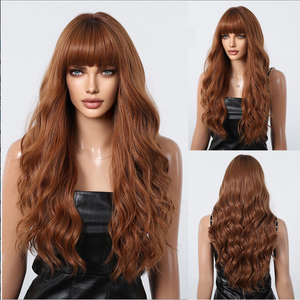 Perruque à franges pour festival cosplay européen et américain couleur fruit du dragon avec grosses vagues blanches <span class=keywords><strong>cheveux</strong></span> longs bouclés sans dentelle - Product Image 5