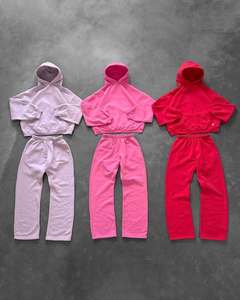 Set Personalizzato con Felpa con Zip e Pantaloni Larghi, <span class=keywords><strong>Tuta</strong></span> da Jogging, Abbigliamento da Allenamento, Tute Sportive per Uomo - Product Image 3