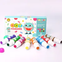 Superdots बच्चों धो सकते हैं रंग मार्करों कला सेट, छोटे से राक्षस पैक डॉट चित्रकारी बिंगो मार्कर के लिए खाली भित्तिचित्र ड्राइंग कलम