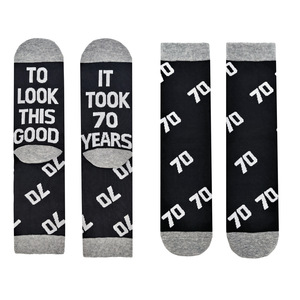 Amosking – chaussettes pour hommes, cadeaux pour 70e <span class=keywords><strong>anniversaire</strong></span>, pour <span class=keywords><strong>homme</strong></span> de 70 ans, imprimé lettres 3D Pop, Jacquard - Product Image 2