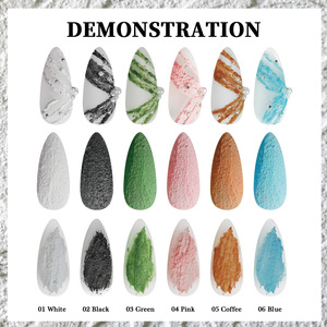 Gel UV pour ongles en gypse 8ml, noir et <span class=keywords><strong>blanc</strong></span>, pour sculpture 3D, texture sable créative, modelage de fleurs - Product Image 3