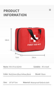 ブランドポータブル最高の屋外医療旅行バーンサッカー商人車/子供家族のためのベルトバッグ付きホーム応急処置キット - Product Image 5