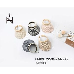 Visiere Bicolore con Parte Superiore Traforata, Cappello di Paglia Taglia Unica, 240 Pezzi, Rif. 31550 - Product Image 1