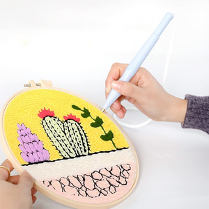 <span class=keywords><strong>Cactus</strong></span> Bloemen Starter Naaldset Punch Needle Borduur DIY <span class=keywords><strong>Set</strong></span> voor Volwassenen Eenvoudige <span class=keywords><strong>Set</strong></span> met Garens - Product Image 2