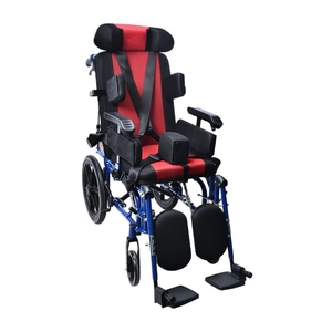 Sedia a Rotelle Manuale Ultraleggera in Alluminio per Bambini con Paralisi Cerebrale, Completamente Reclinabile e Pieghevole, Imbottita e <span class=keywords><strong>Portatile</strong></span> - Product Image 3