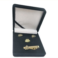 Boîte en velours, emballage personnalisé émail plaqué or, épingle à feuille, épingle à cravate, boutons de manchette