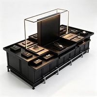 Moderne Luxus-Glasvitrine mit LED-Beleuchtung, Robuster Edelstahl-Schmucktresen für Uhren- und Juweliergeschäfte