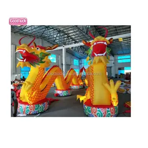 outdoor decoration advertising inflatable Chinese giant inflatable golden zenith dragon for advertising