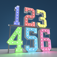 Lettre 3ft 3d Métal Numéro Géant Avec Lumières Led Chapiteau Lettres 4ft Light Up Stand Numéros Anniversaire