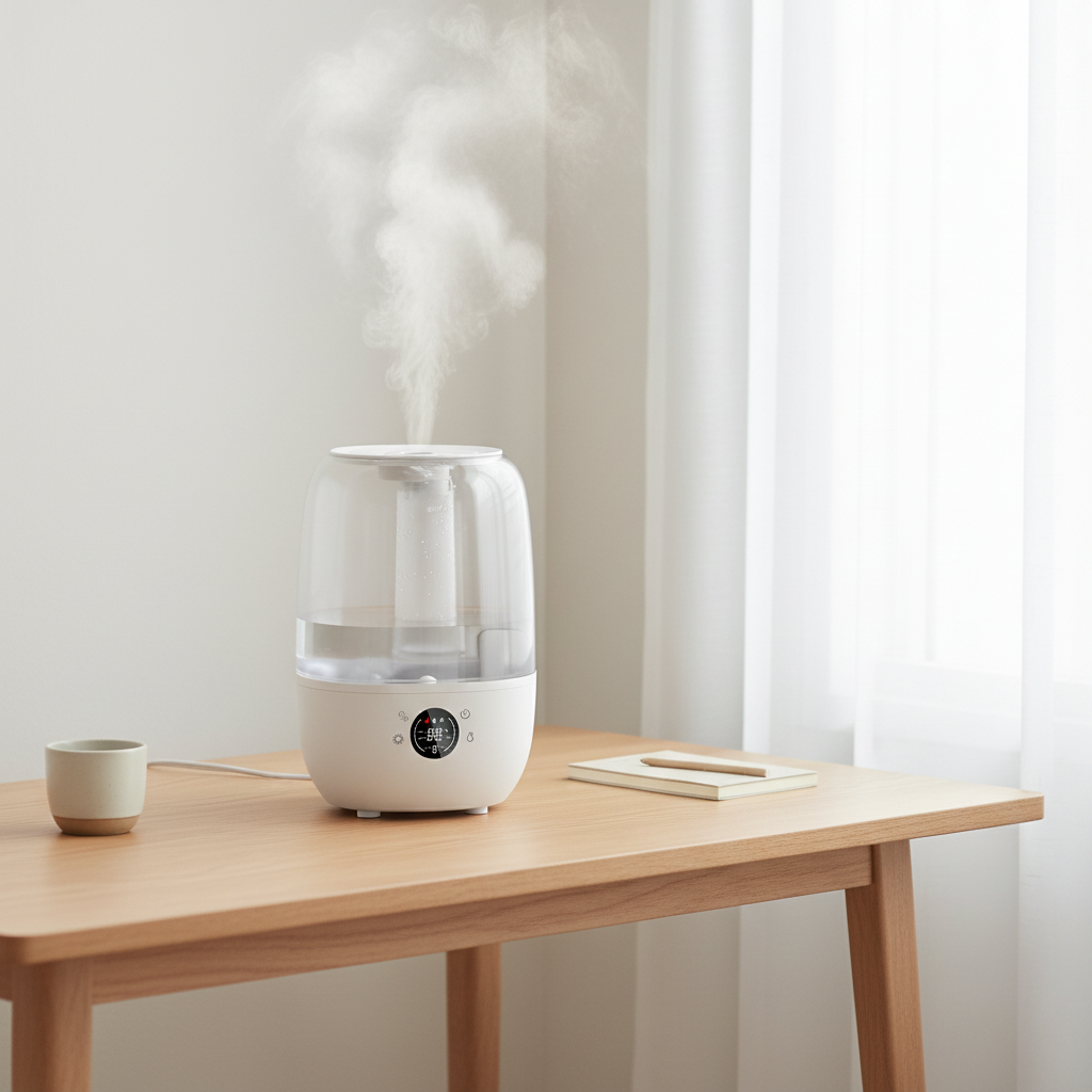 RUNAL Desktop Cool Mist Smart H20 Ultrasonic Humidifier Aromatherapy Electric Color-Changing LED Light 2L Capacity for Household