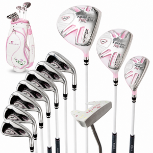 Ensemble de clubs de <span class=keywords><strong>golf</strong></span> pour femmes avec logo personnalisé OEM, comprenant Driver en titane, fers à cavité en acier inoxydable et putter, 11 pièces, pour la vente en gros - Product Image 1