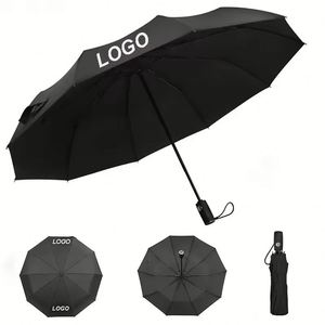 Parapluie pliable personnalisé de voyage, design tendance, coupe-vent, pare-soleil, impression de logo personnalisée, parapluie à trois plis - Product Image 1