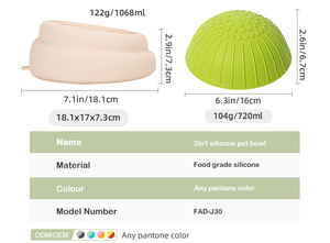 2025 nuovo arrivo 2 in 1 Silicone pieghevole portatile 1 ciotola per cani da compagnia per acqua e cibo - Product Image 4