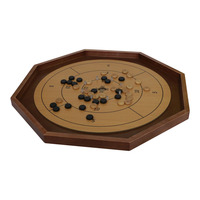 Tournoi 2 en 1 Crokinole & Dames - Taille officielle de 30 pouces - Jeu de société classique en bois pour deux joueurs