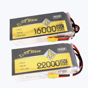 แบตเตอรี่แรงดันสูง TATTU ขายดี 6S 16000mAh 22000mAh 22.8V 25C หัวเสียบ XT90S สำหรับการเกษตร น้ำหนัก 1900 กรัม/2500 กรัม - Product Image 1