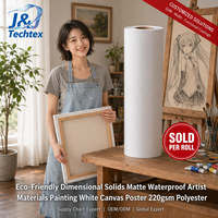 [Se Vende por Rollo] Lienzo Blanco para Pintar, Ecológico, Resistente al Agua, con Acabado Mate, para Artistas, Material de Arte, 220 g/m², Poliéster