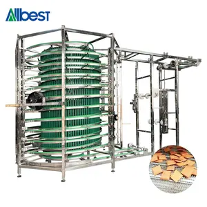 Stainless Steel Electric Induction Motor Chemicals Sugar Cane Food Bean Chocolate Pop Corn Cooling Tunnel Conveyor Cooling Tower