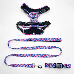 Gacent Factory Custom <span class=keywords><strong>Red</strong></span> Reflective Oxford <span class=keywords><strong>Dog</strong></span> <span class=keywords><strong>Harness</strong></span> and Leash Set Adjustable No Pull Pet Collar Set for Small & Medium Dogs - Product Image 5