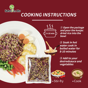 Ketoslimmo Riz de Konjac Séché à Faible IG Adapté aux Diabétiques, Riz Shirataki Trois Couleurs, Remplacement de Repas - Product Image 3