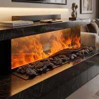 Insert de cheminée électrique moderne à vapeur d'eau avec flamme 3D réaliste RGBW