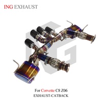 ING pour Corvette C8 Z06 ZR1 – Échappement Catback Racing Violet avec Tuyaux en Alliage de Titane et Valve de 1,2 mm & X-Pipe