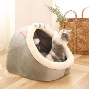 Rumah kucing lucu tempat tidur kucing gua tenda kucing dilepas bantal sarang gua hangat tempat tidur anak anjing rumah kucing - Product Image 5