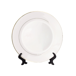 M <span class=keywords><strong>R</strong></span>.<span class=keywords><strong>R</strong></span> Sublimation Blanks Assiette en céramique blanche avec support Assiette à dessert ou assiette à salade ronde, sans plomb, sans danger pour le micro-ondes, le four et le congélateur - Product Image 2