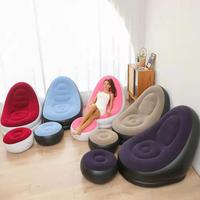 Canapé gonflable extérieur floqué avec repose-pieds chaise pouf canapé gonflable bureau doux loisirs sieste repose-pieds