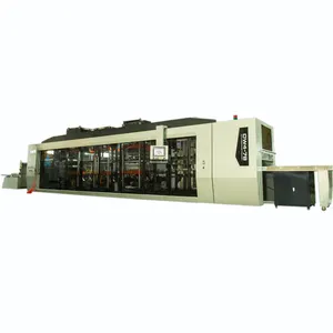 קטן Multistation Thermoforming ואקום מכונת אריזת מזון חנות ייצור צמח לחיות מחמד חילוף חלקי תיבת מזון מהיר 0.16-2.0mm