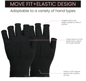 ถุงมือป้องกันรังสียูวีสำหรับทำเล็บเจลแบบครึ่งนิ้ว ยี่ห้อ YX สำหรับร้านทำเล็บ ป้องกันรังสียูวีจากหลอดไฟ - Product Image 2