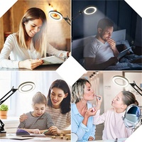 Lampe de Table de travail Ultra lumineuse avec bras pivotant et pince à tatouage, Style moderne, lampe de bureau avec lentille 5X
