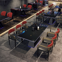 Ensemble de meubles de bar modernes et luxueux sur mesure, tables et chaises à structure métallique pour salle à manger, cuisine, hôtel, discothèques, KTV