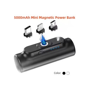Xách tay mini 3-in-1 Viên nang sáng tạo 5000mAh Ngân hàng di động cắm cao USB 10 wát LED chiếu sáng Sạc nhanh hỗ trợ Type-C đầu vào - Product Image 1