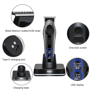 Potente Cortadora <span class=keywords><strong>de</strong></span> <span class=keywords><strong>Pelo</strong></span> Eléctrica Inalámbrica MRY, Cortadora <span class=keywords><strong>de</strong></span> <span class=keywords><strong>Pelo</strong></span> Profesional para Barberos con Cuchilla DLC, Fuente <span class=keywords><strong>de</strong></span> Alimentación USB, Francés - Product Image 3