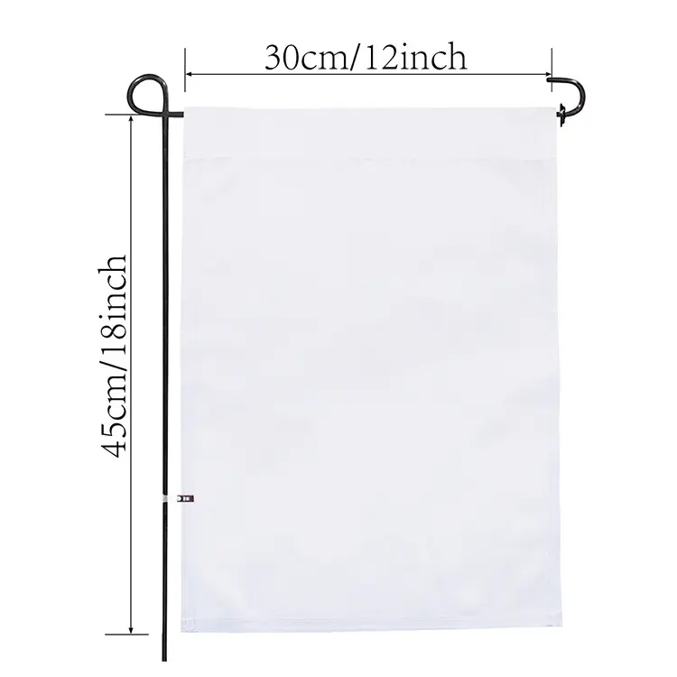 Drapeau extérieur blanc pur de 30x45cm drapeau de jardin vierge pour peut être coloré manuellement