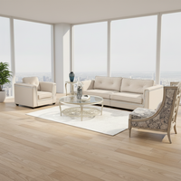 Canapé sectionnel rectangulaire moderne Chesterfield de style américain, luxe léger, deux places, pieds en bois massif, importé d'Australie, pour appartement