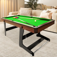 Table de billard pliable en panneaux haute densité pour usage domestique, petite table de snooker et de billard américain pour l'intérieur