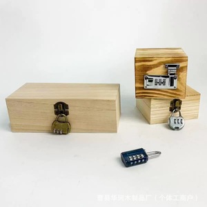 Caja de Almacenamiento de Madera con Cerradura, Organizador de Joyas de Madera Maciza con Tapa Abatible y Cerradura, Caja de Escritorio Hecha a Medida - Product Image 1